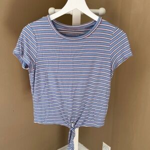American Eagle Medium Shirt | Blue Striped